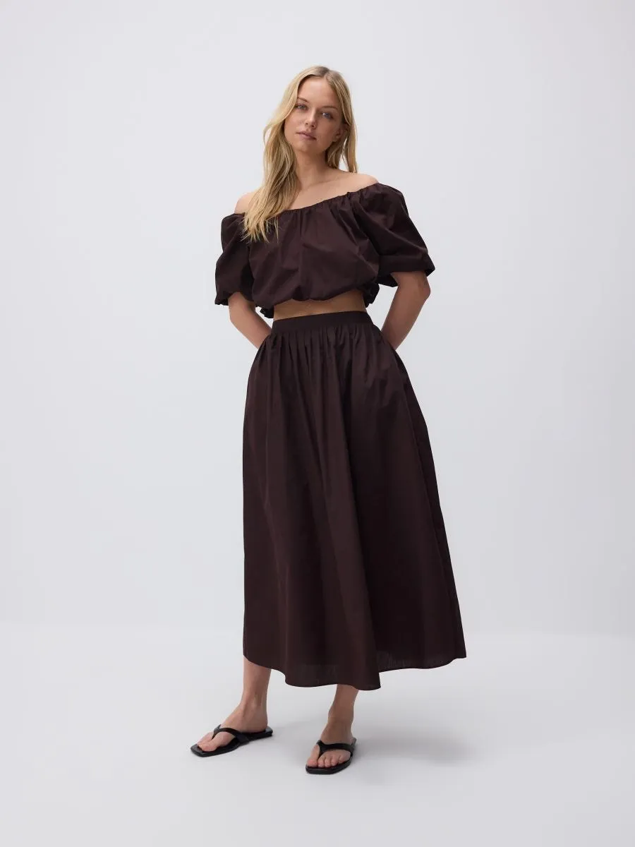 Midi skirt with pleats