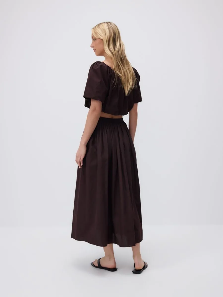 Midi skirt with pleats