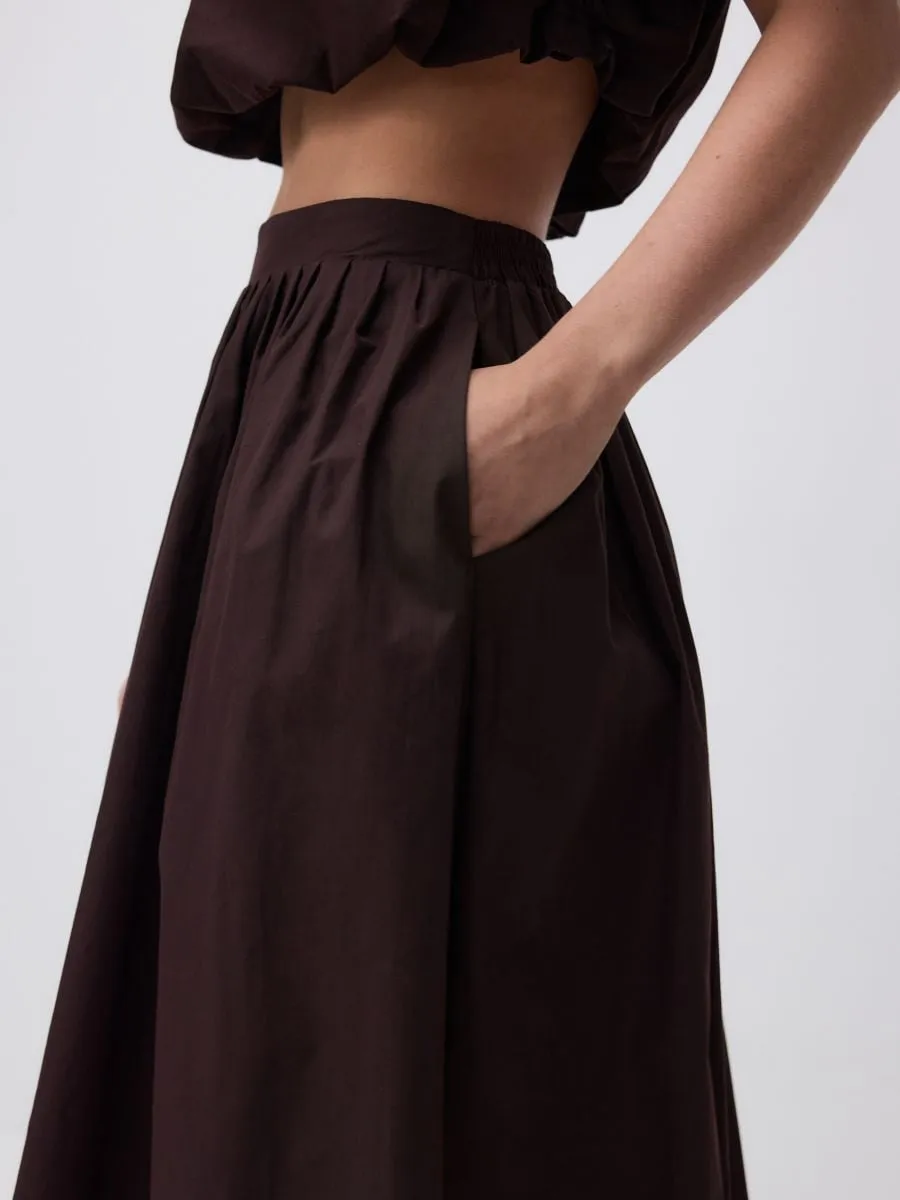 Midi skirt with pleats
