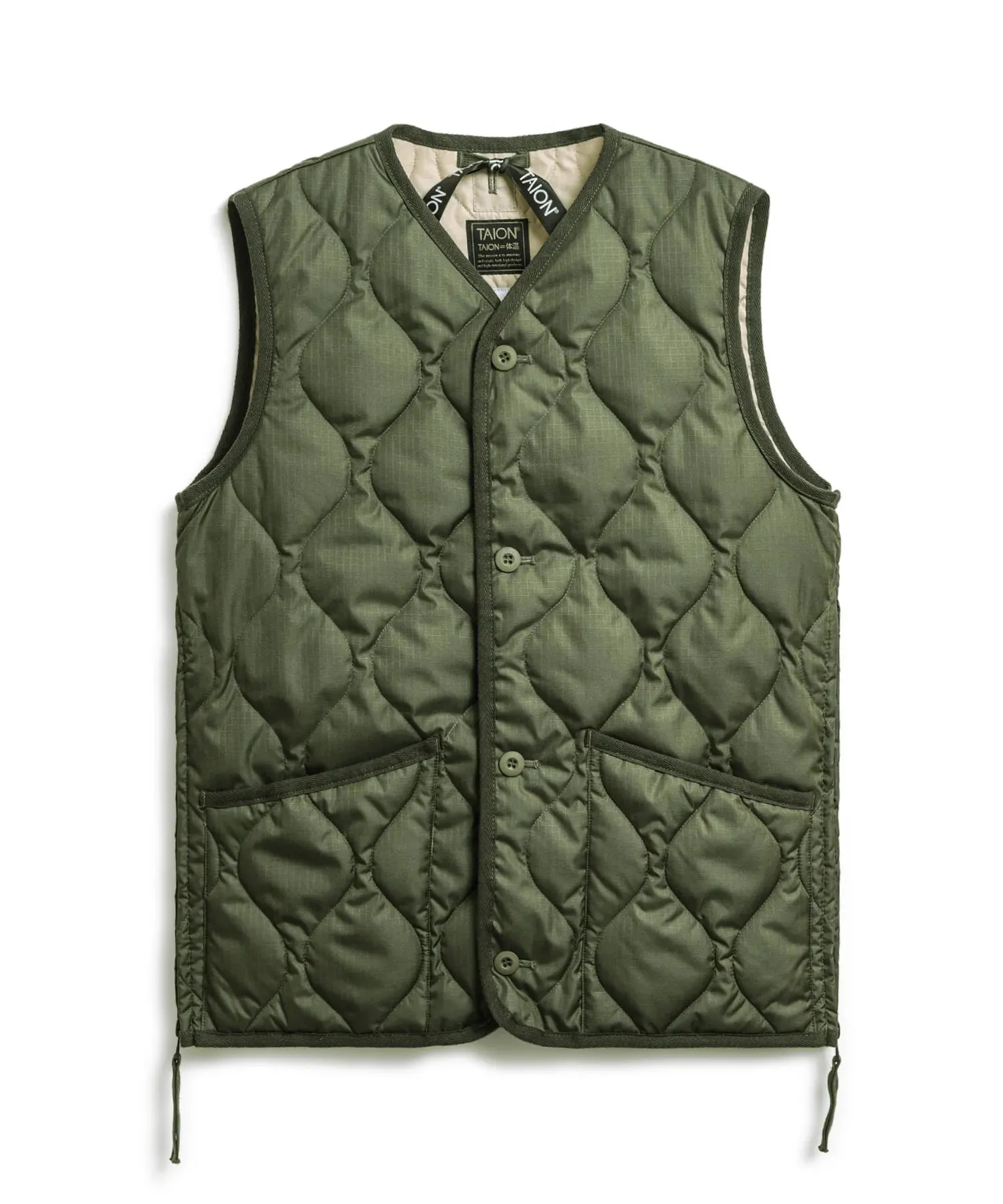Military V-Neck Button Down Vest