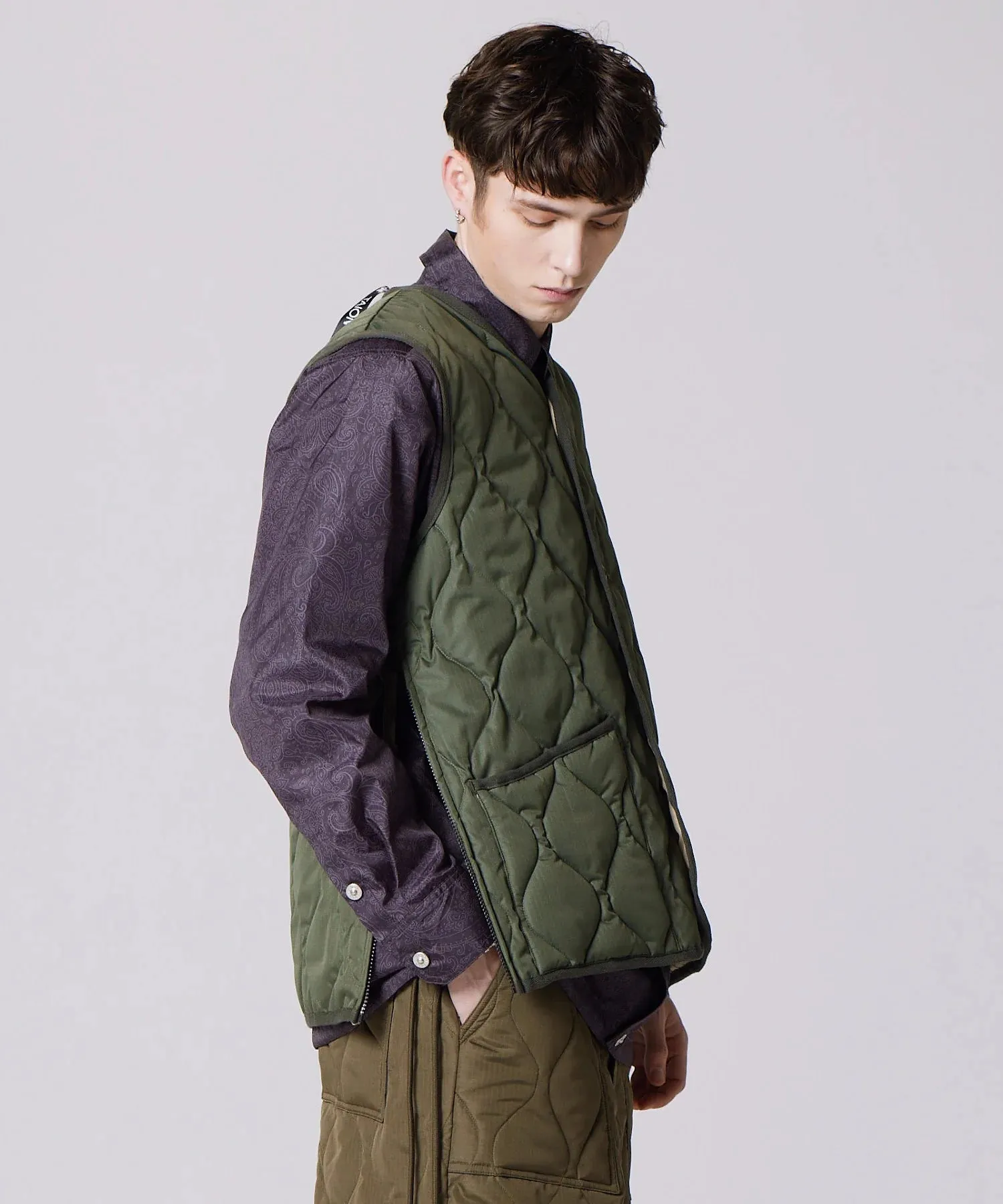 Military V-Neck Button Down Vest