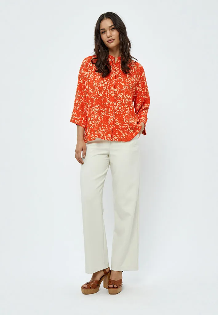 Millie Shirt - Intense Orange Print