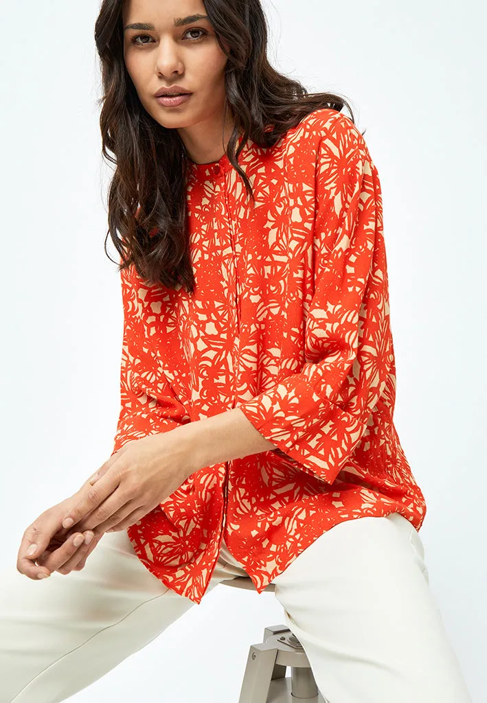 Millie Shirt - Intense Orange Print