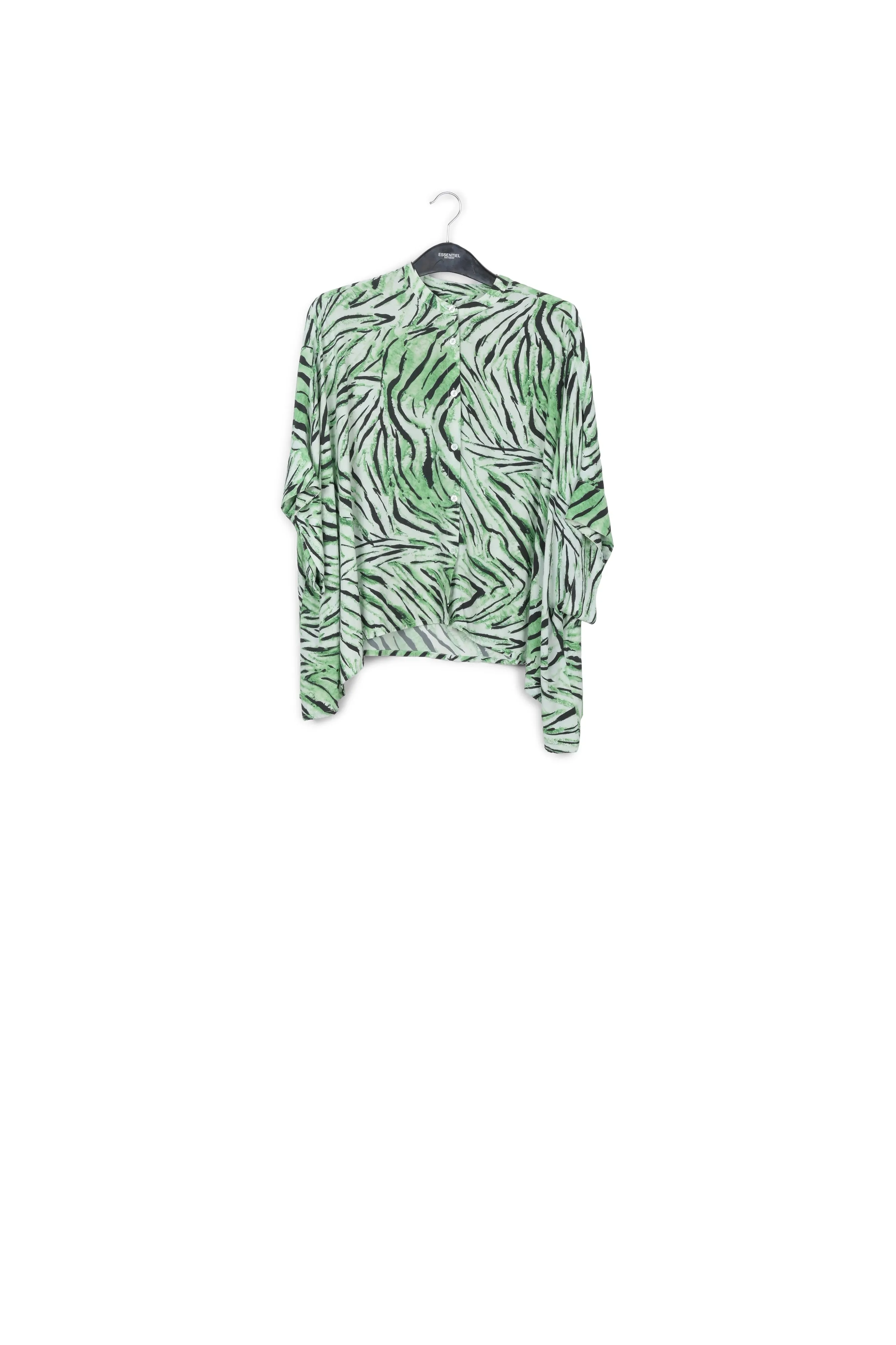 Mint green oversized top with tiger motif
