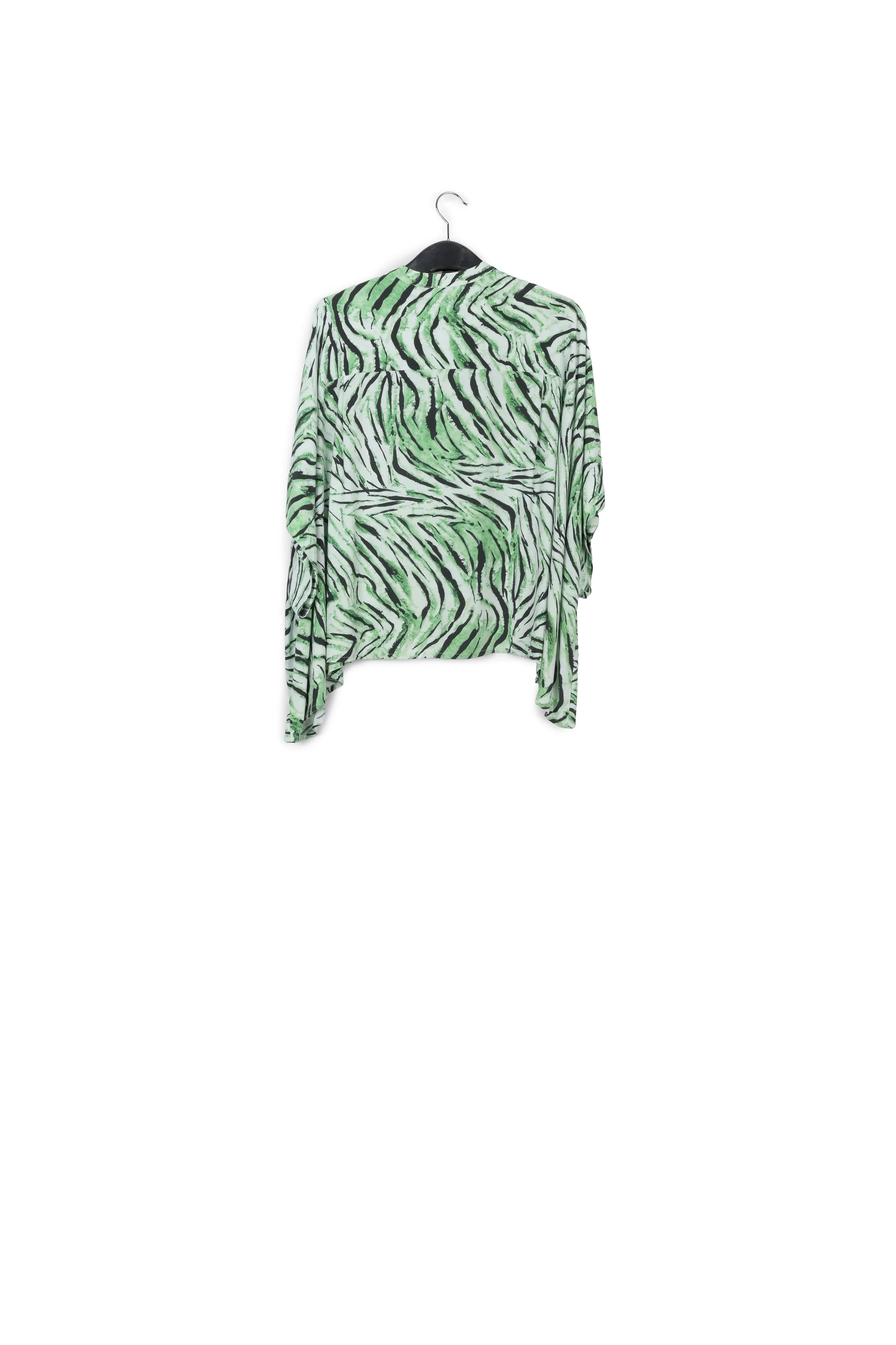 Mint green oversized top with tiger motif