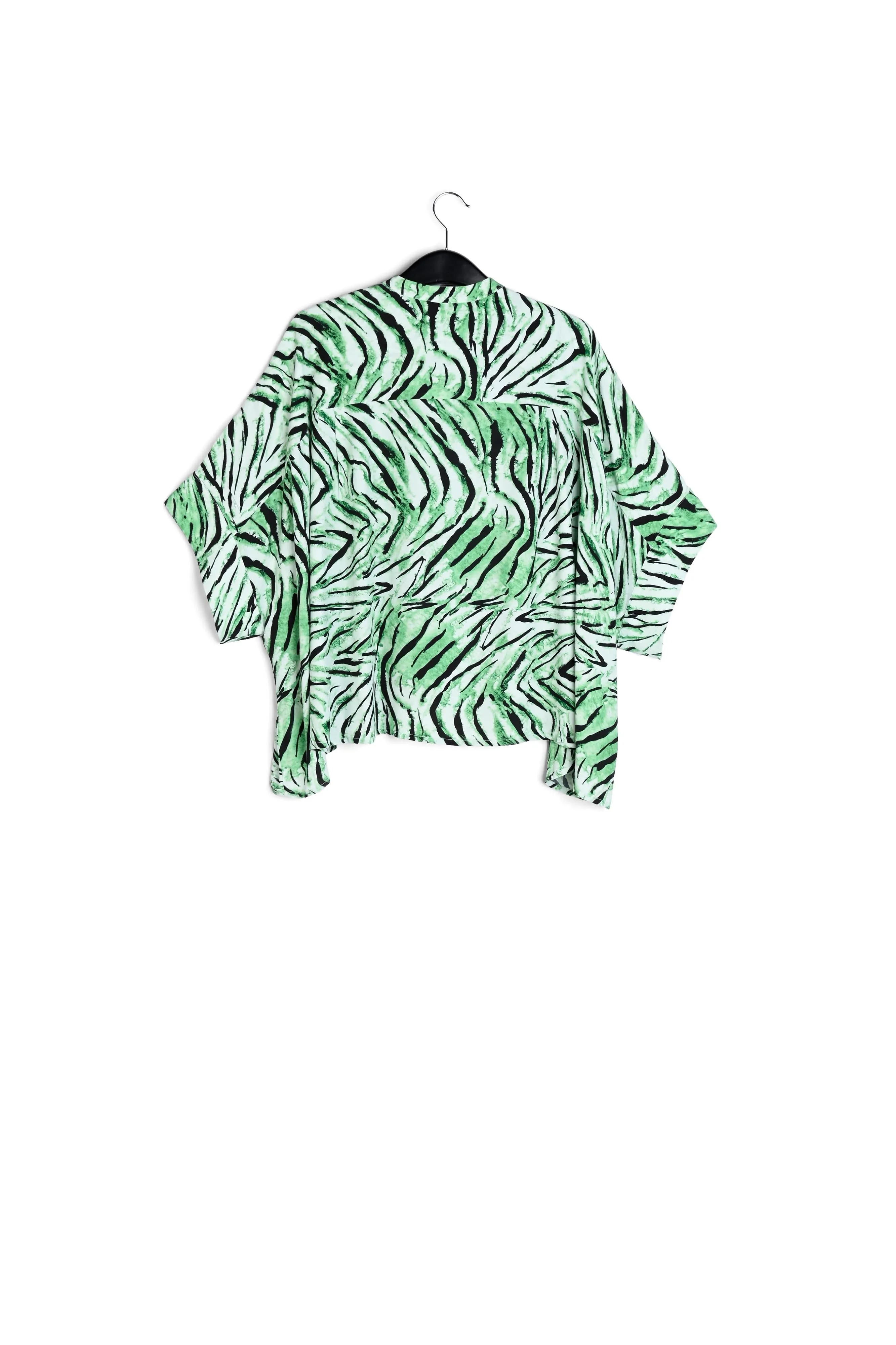 Mint green oversized top with tiger motif