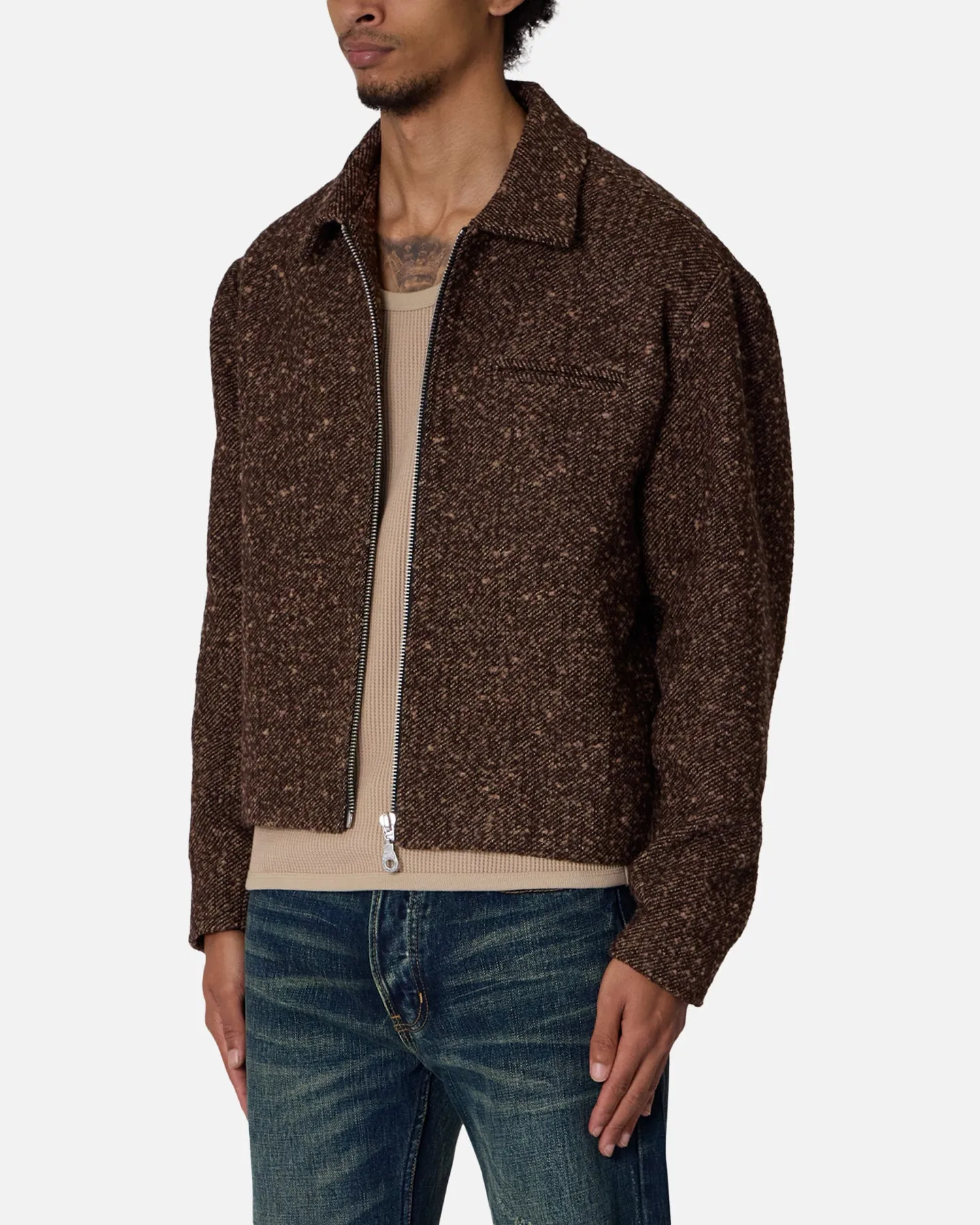 MNML Pea Pocket Wool Jacket Brown