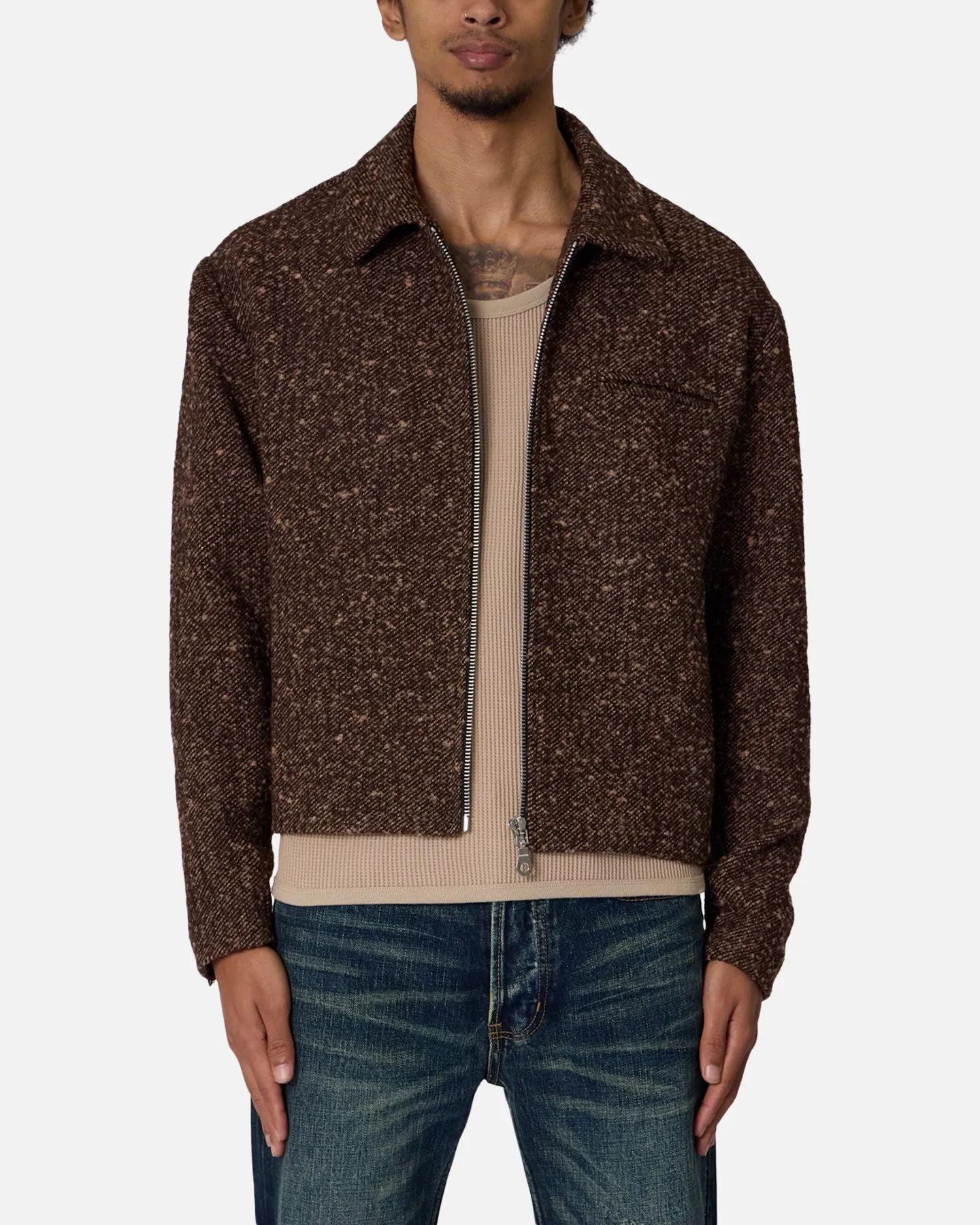MNML Pea Pocket Wool Jacket Brown