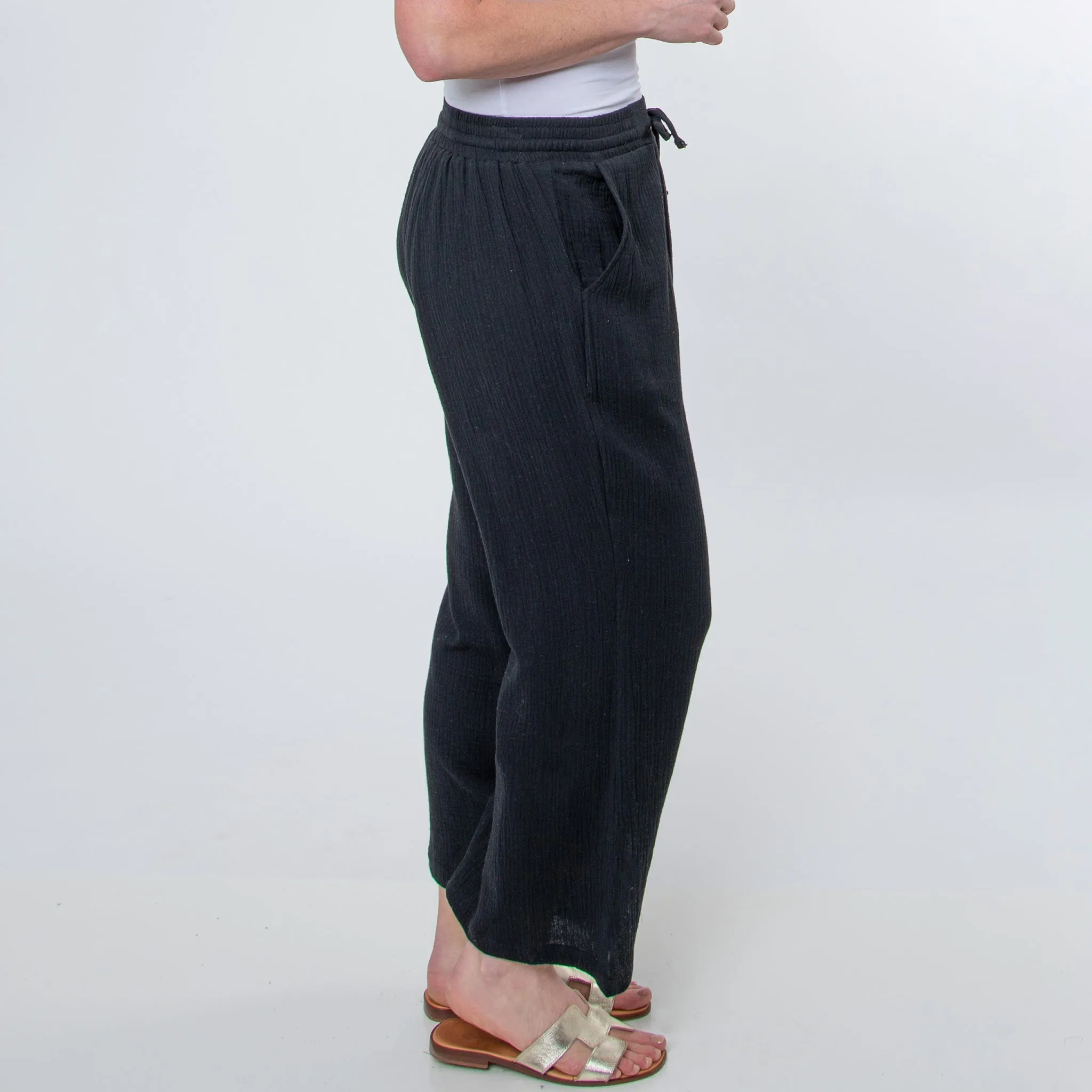 Monroe Gauze Wide Leg Cropped Pants