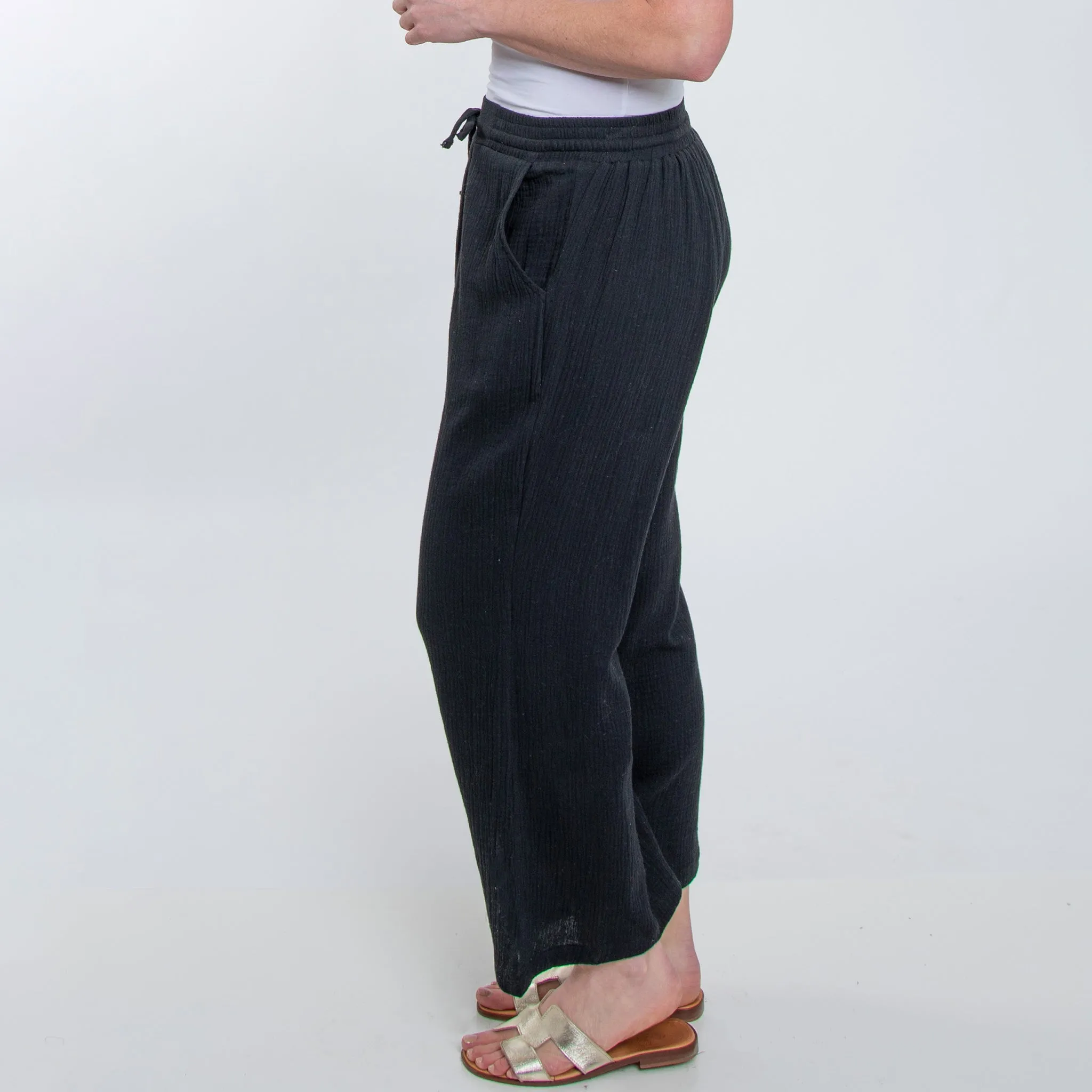 Monroe Gauze Wide Leg Cropped Pants