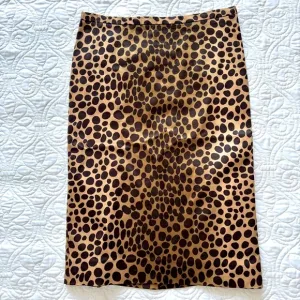 Moschino Leopard Print Pencil Fishtail Skirt in Brown and Tan/Khaki Size 6 US