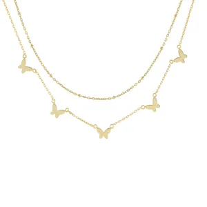 Multi Butterfly X Beaded Chain Necklace