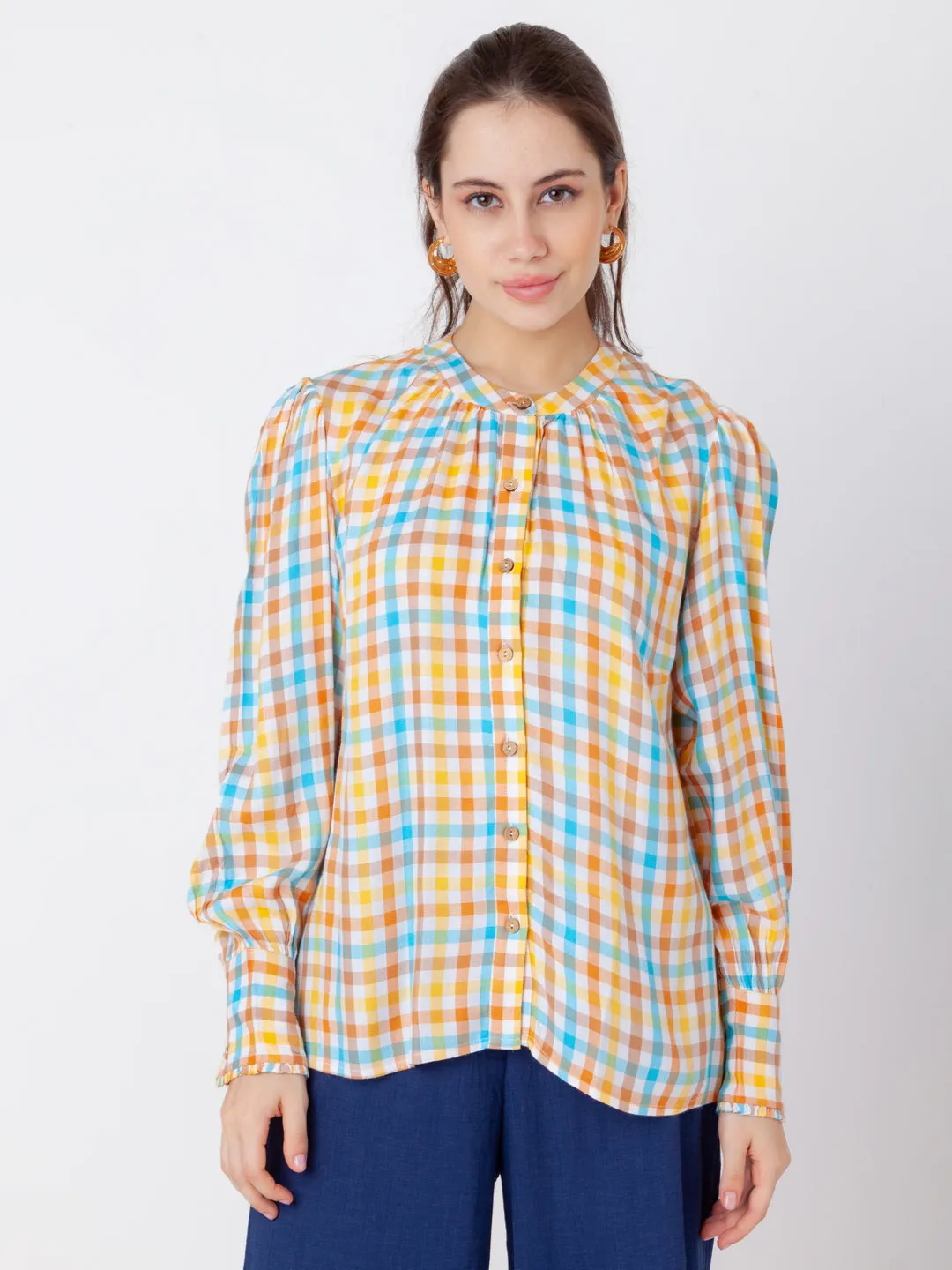 Multi Checks Shirt Top