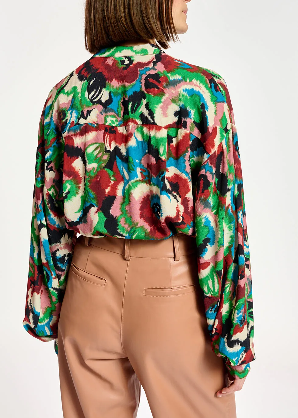 Multicolor floral-print shirt