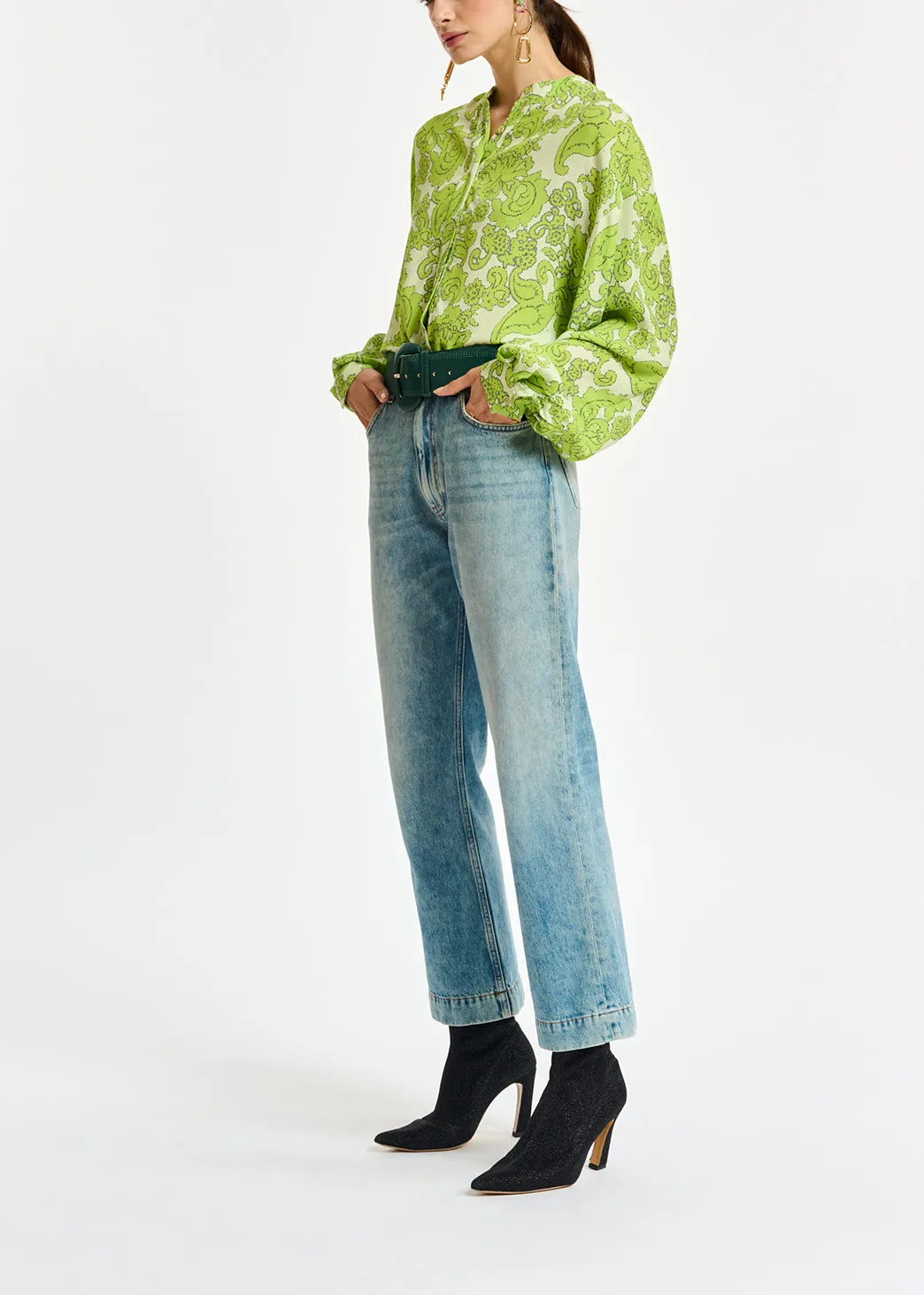 Multicolor floral-print shirt