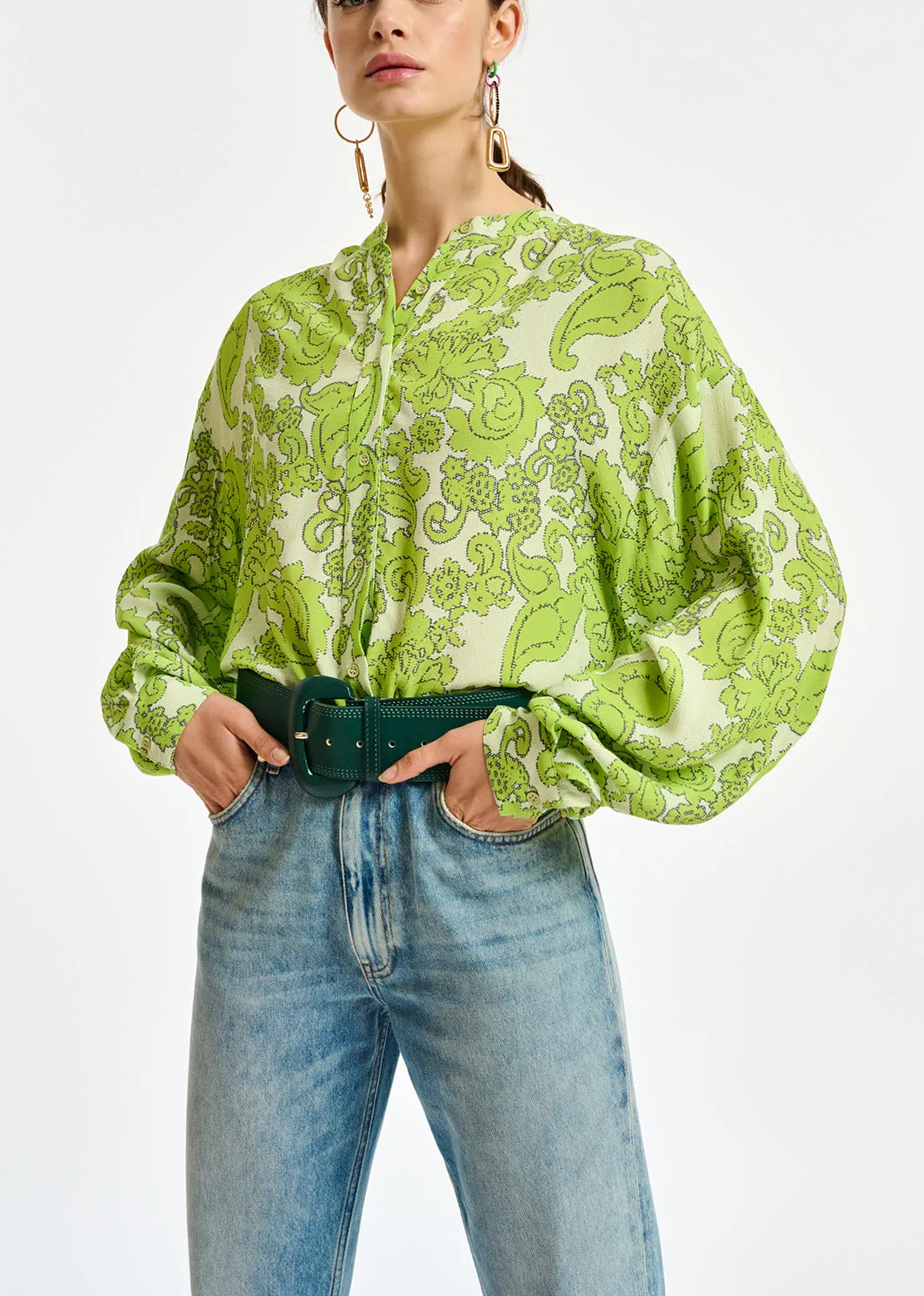 Multicolor floral-print shirt