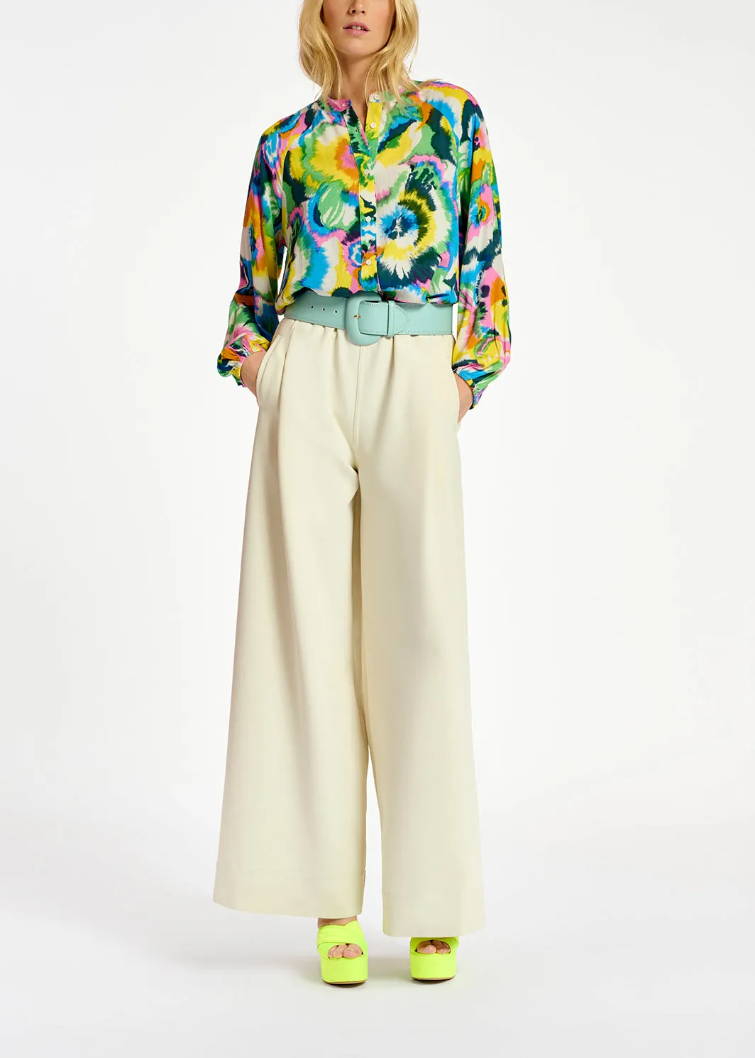 Multicolor floral print shirt