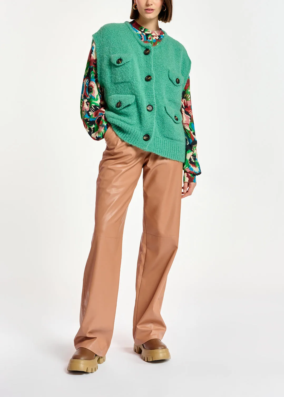 Multicolor floral-print shirt