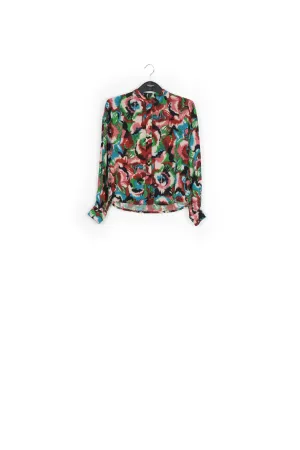 Multicolor floral-print shirt