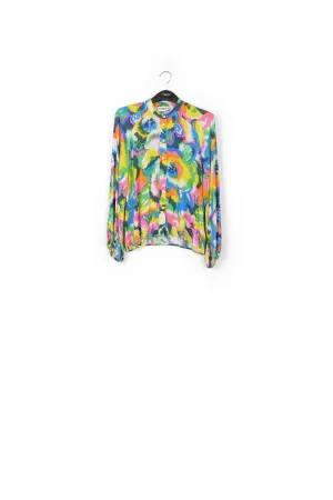 Multicolor floral print shirt