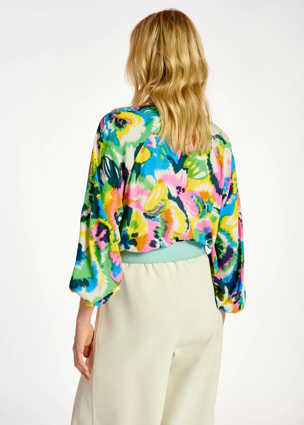 Multicolor floral print shirt