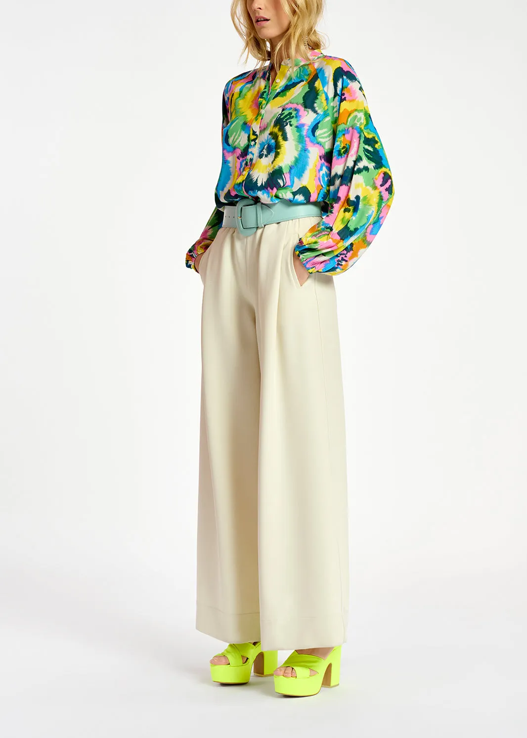 Multicolor floral print shirt