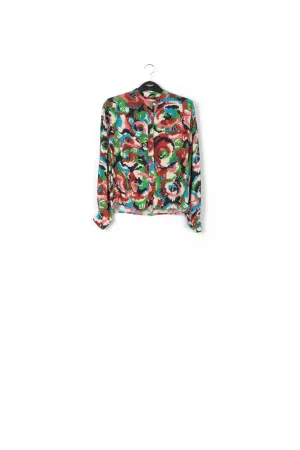 Multicolor floral-print shirt