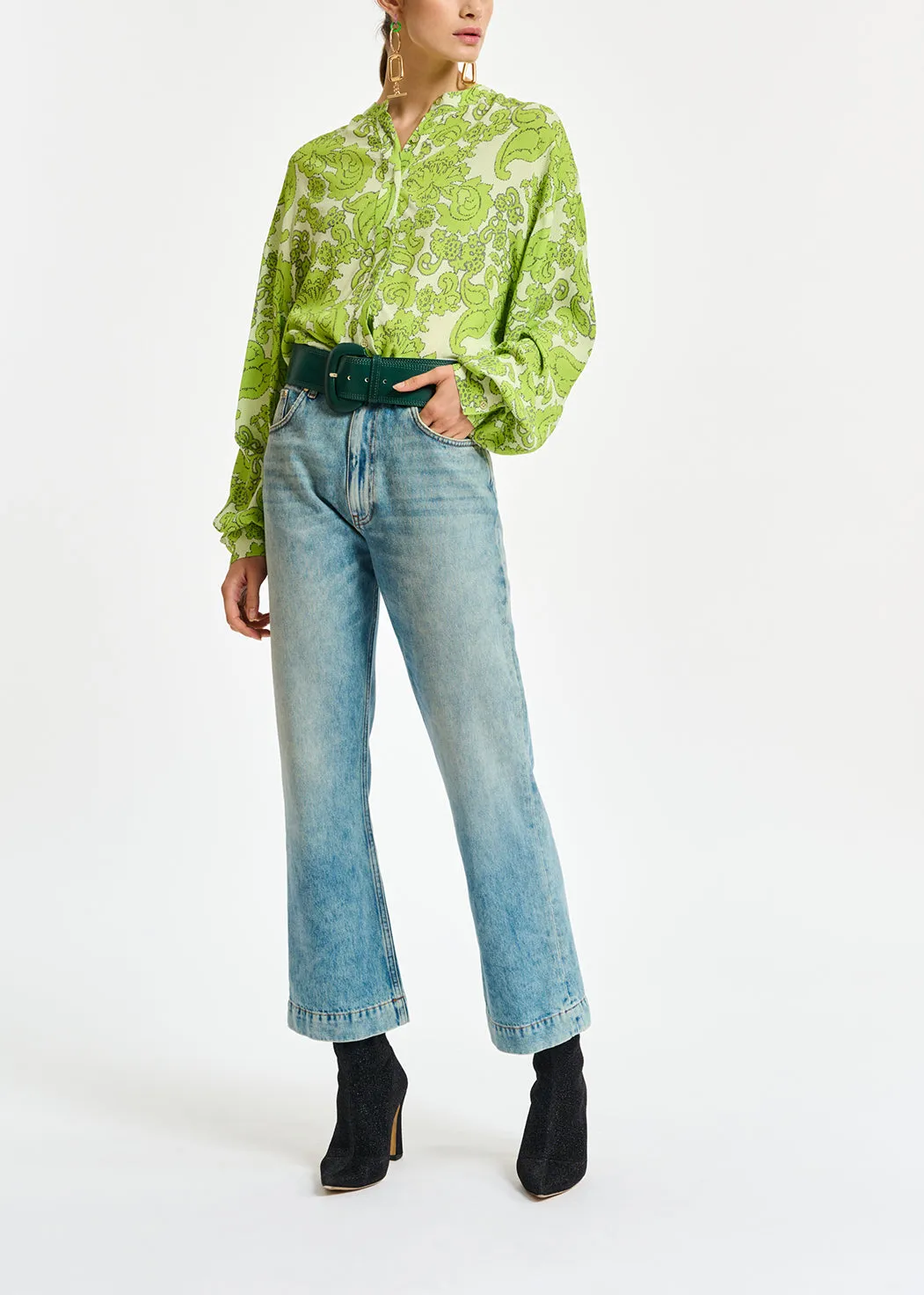 Multicolor floral-print shirt