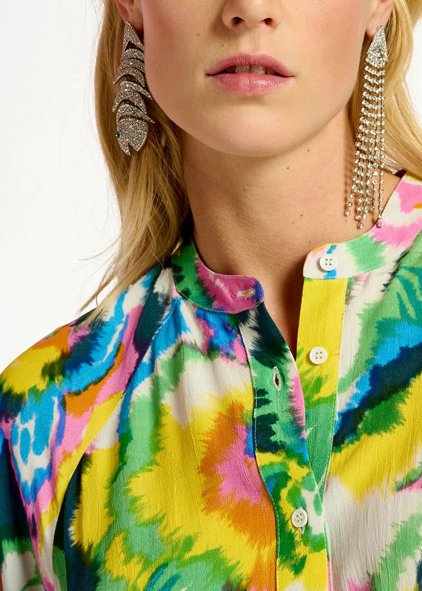 Multicolor floral print shirt