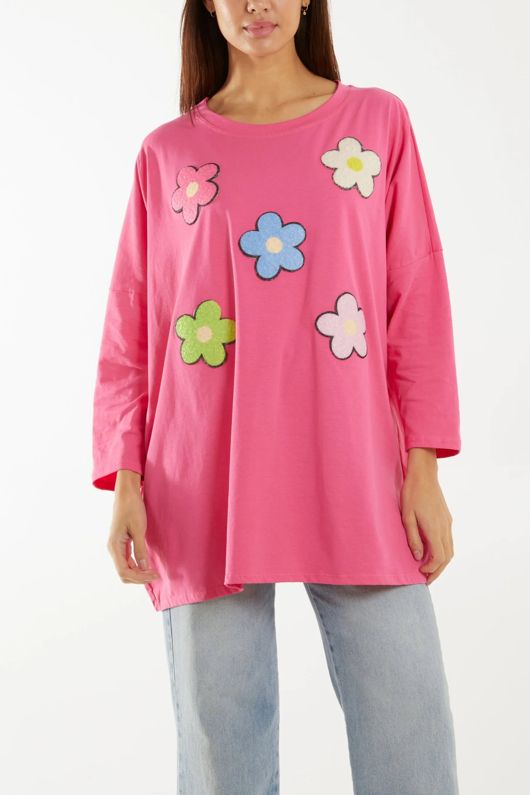 Multicolour Fluffy Daisy Long Sleeve Top