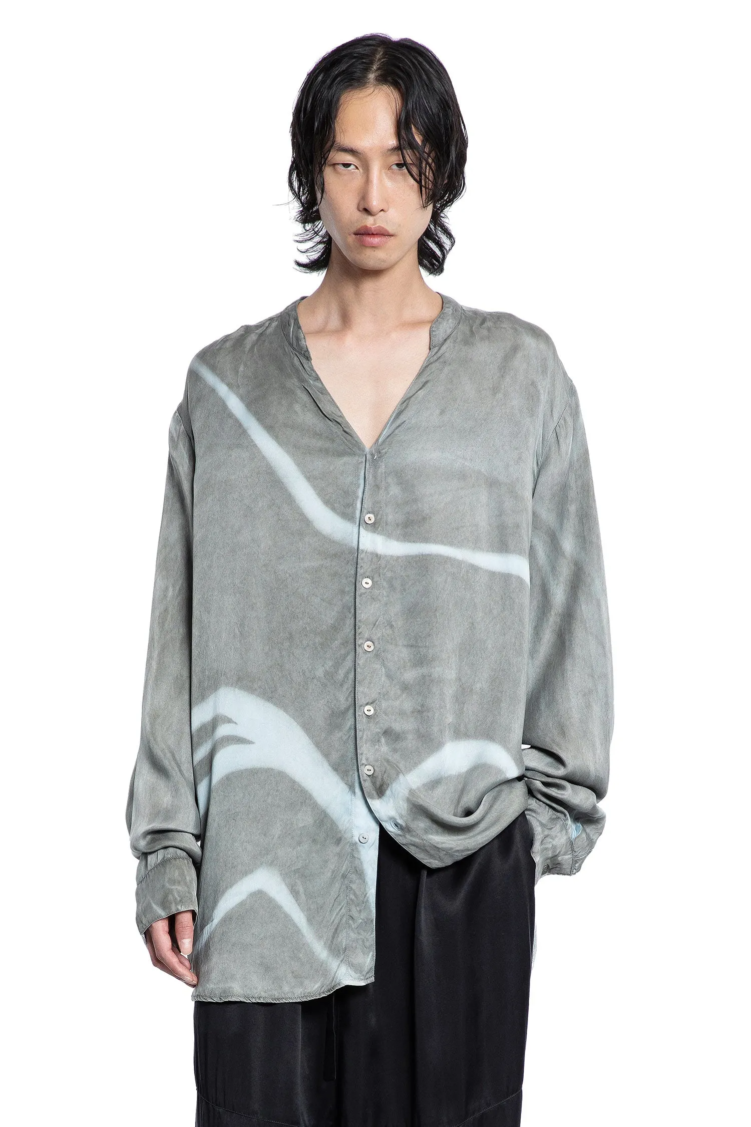 Natural Hand-dyed Shirt in Wave