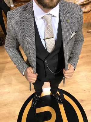 Navin - Black/Cream 3 Piece Suit