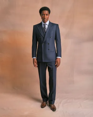 Navy Flannel Double-Breasted Suit