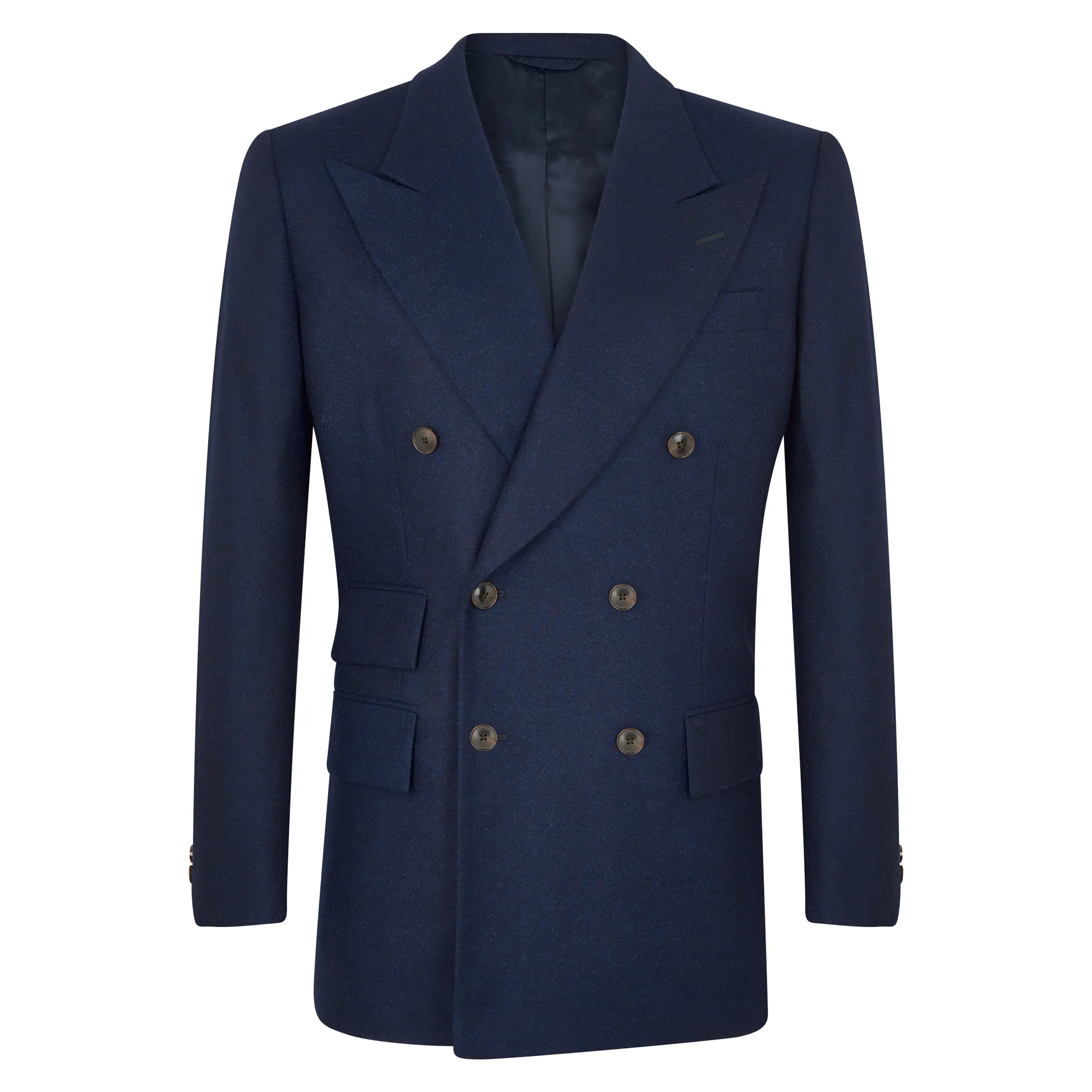 Navy Flannel Double-Breasted Suit