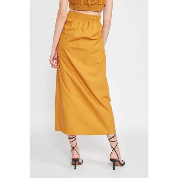NEW EN SAISON makia midi skirt in merigold