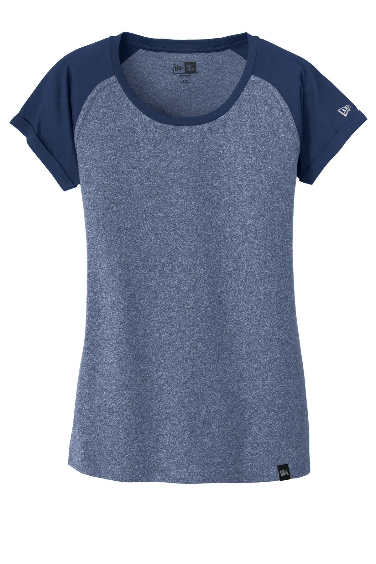 New Era  Women's Heritage Blend Varsity Tee. LNEA107 Dark Royal/ Dark Royal Twist