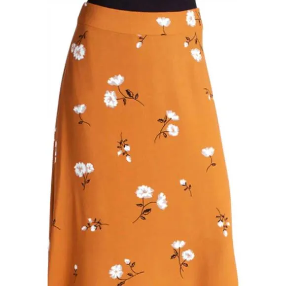 NEW KENSIE midi woven skirt in mid-century floral