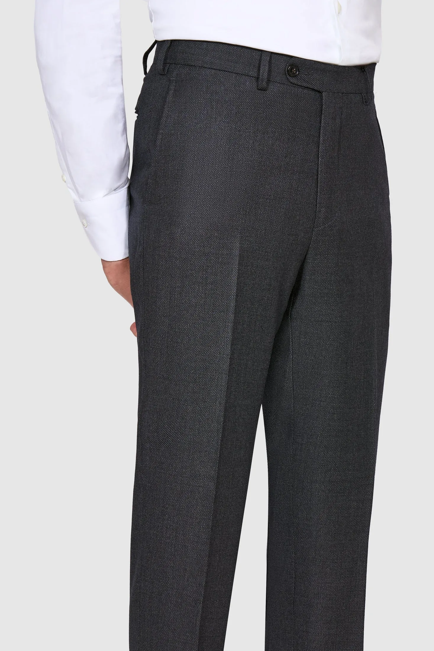 New Suitsupply Sienna Dark Gray Birdseye Pure Wool All Season Suit - Size 38L (Regular Fit)