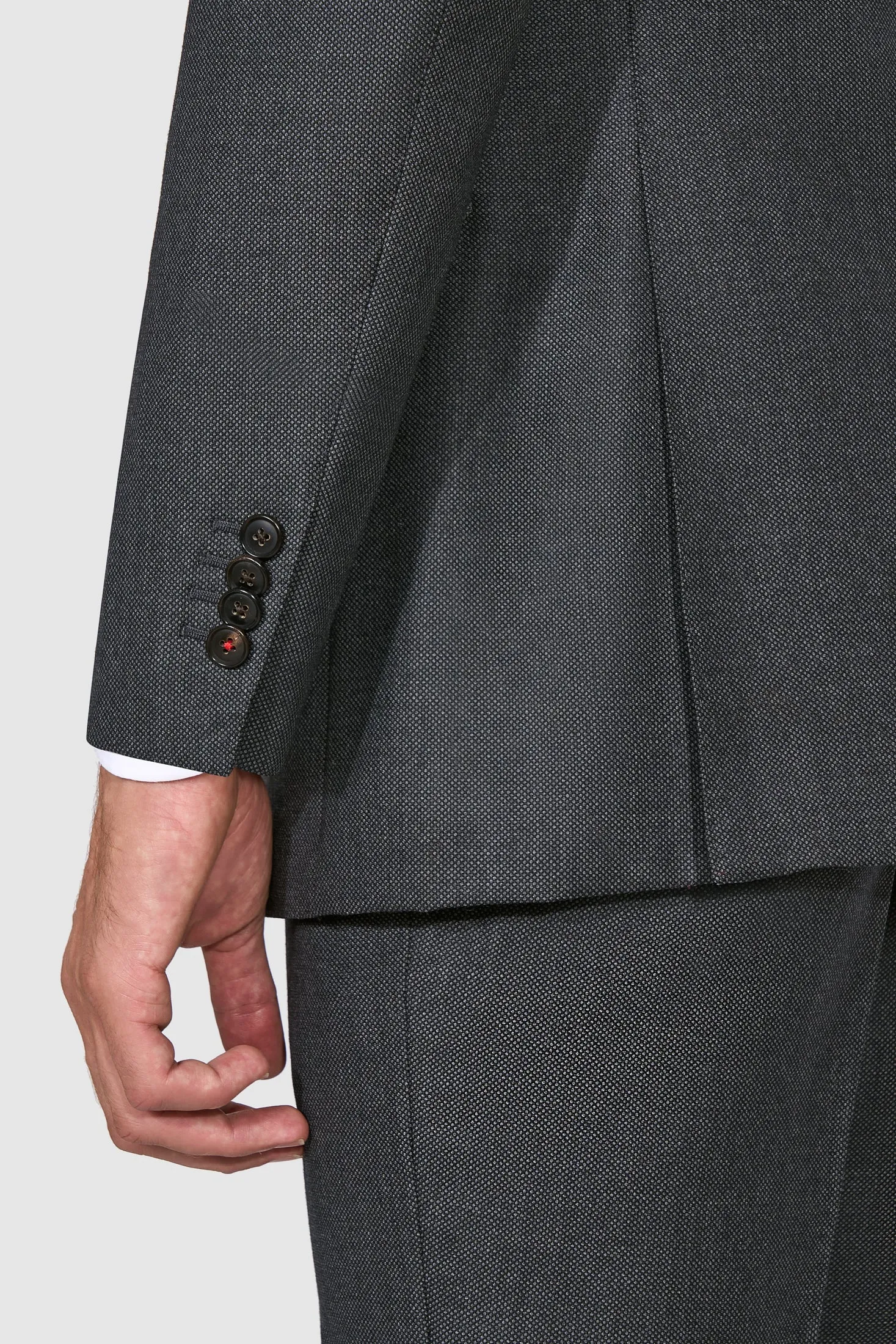 New Suitsupply Sienna Dark Gray Birdseye Pure Wool All Season Suit - Size 38L (Regular Fit)