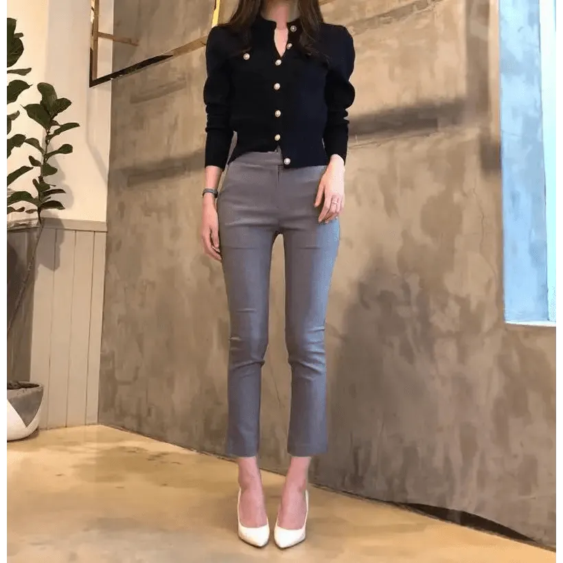 New Trendy Fashionable Women's Cardigan Sweater Spring Knitted Long Sleeve Short Coat Casual Single Breasted Slim Chic Ladies Top