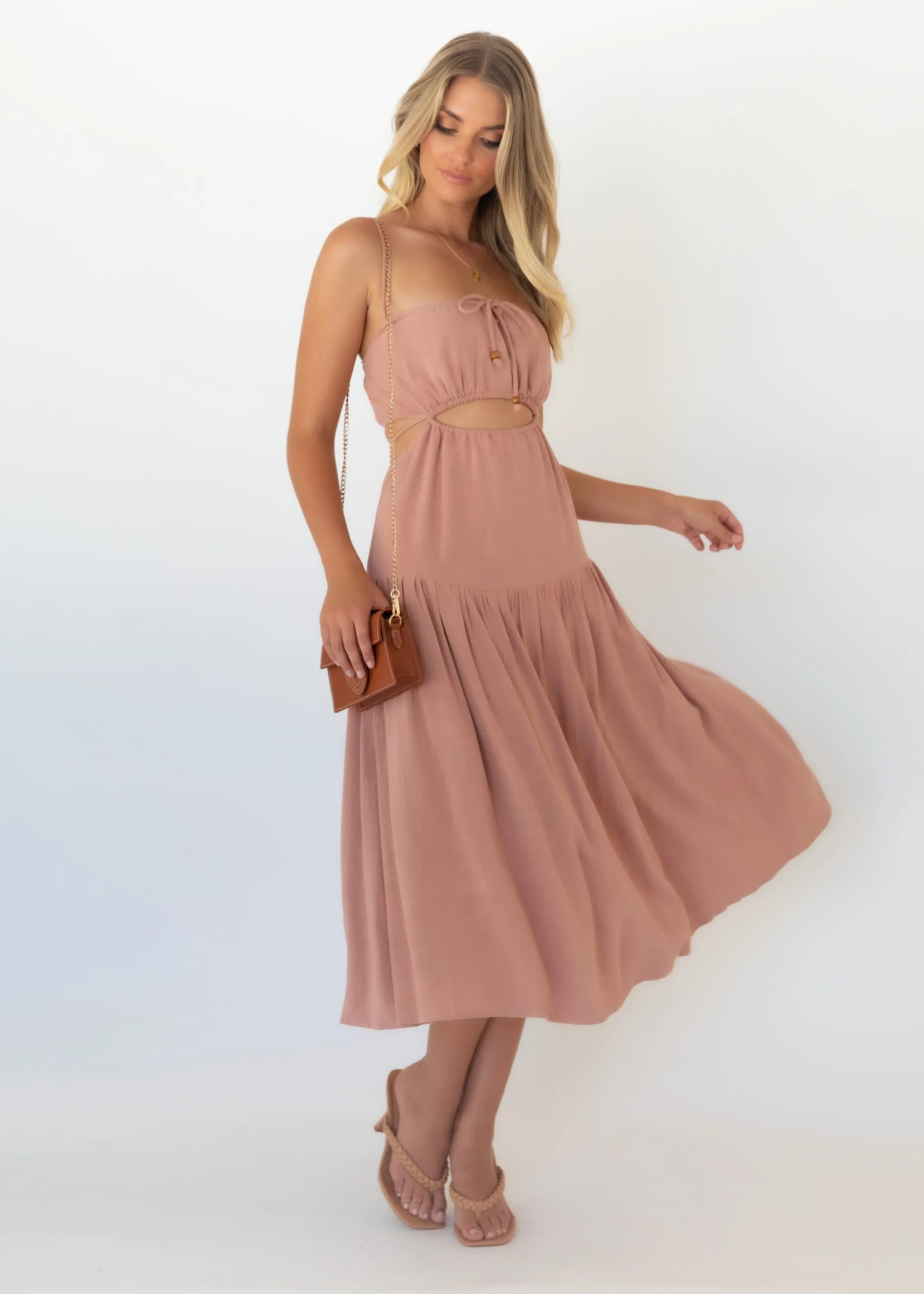 Nia Midi Dress - Mocha