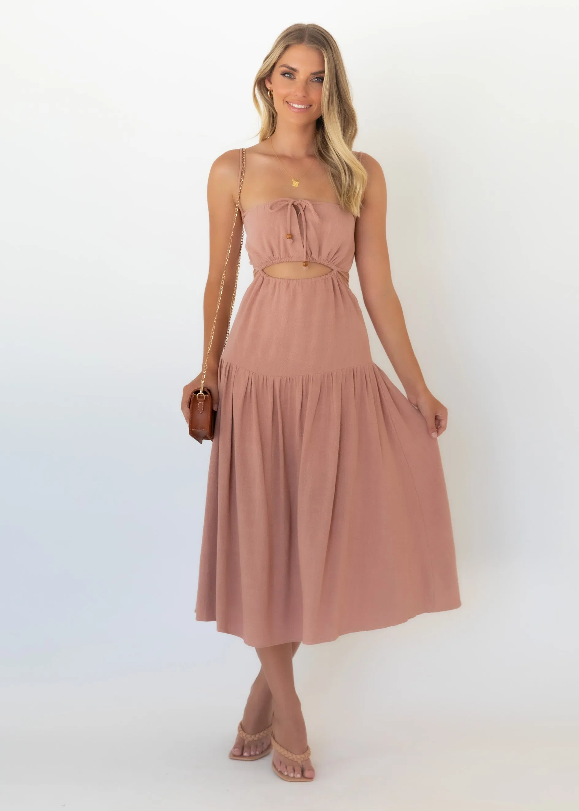 Nia Midi Dress - Mocha