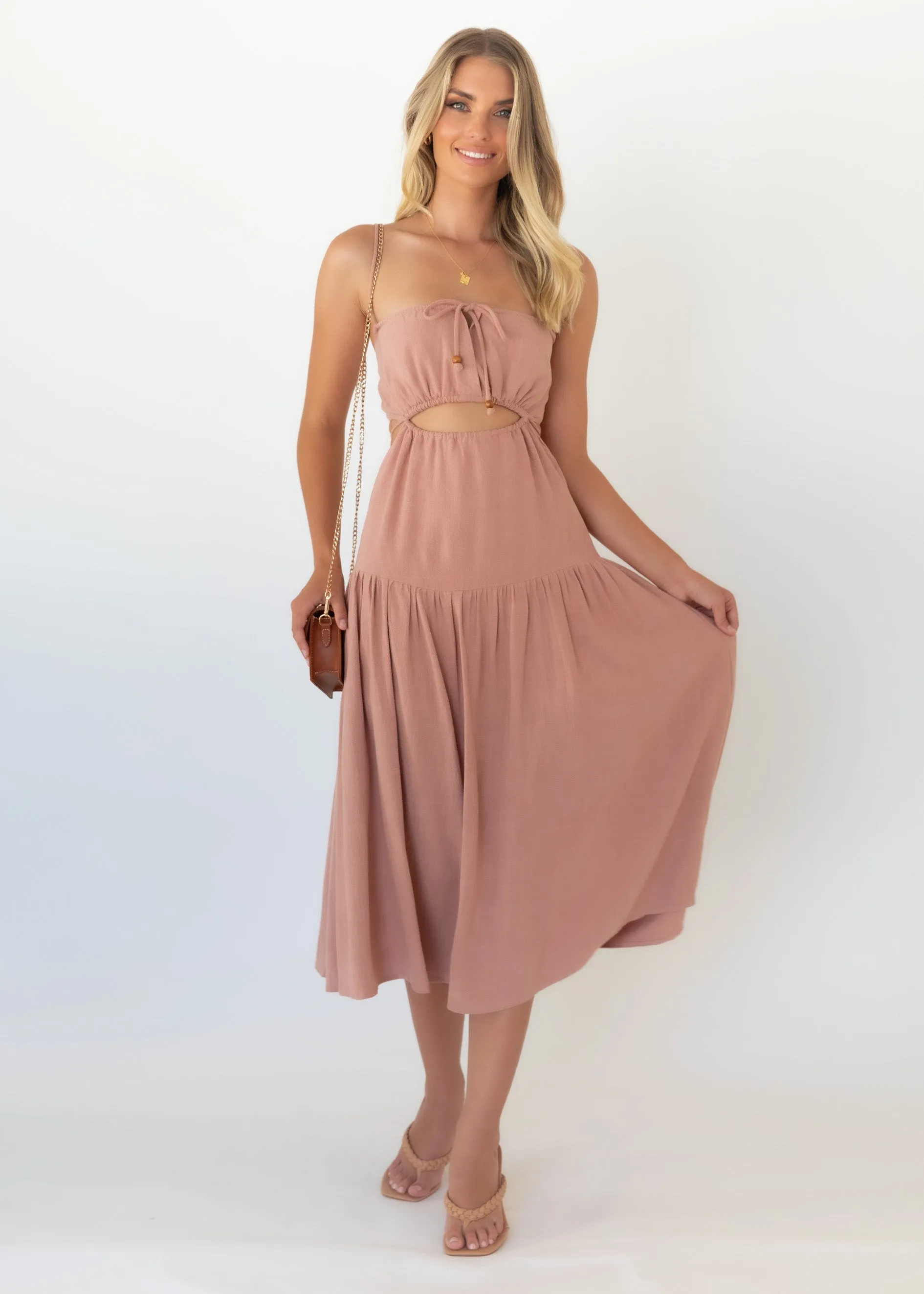 Nia Midi Dress - Mocha