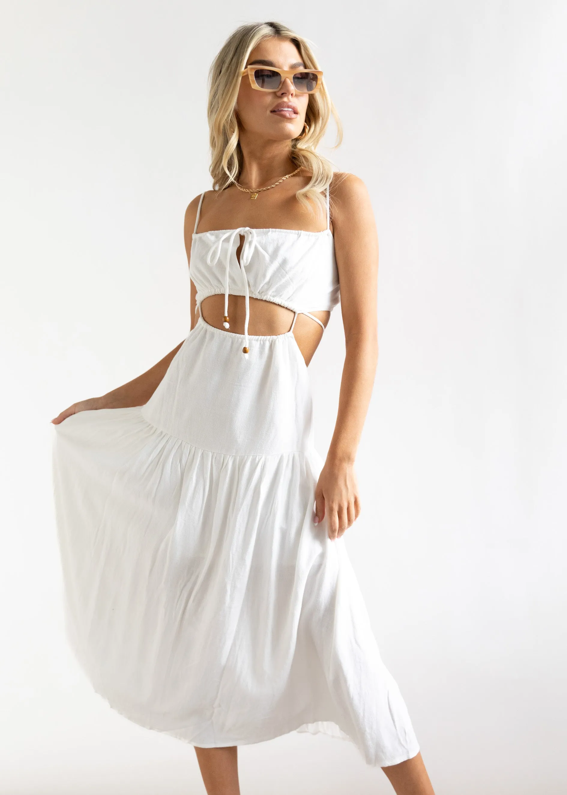 Nia Midi Dress - Off White