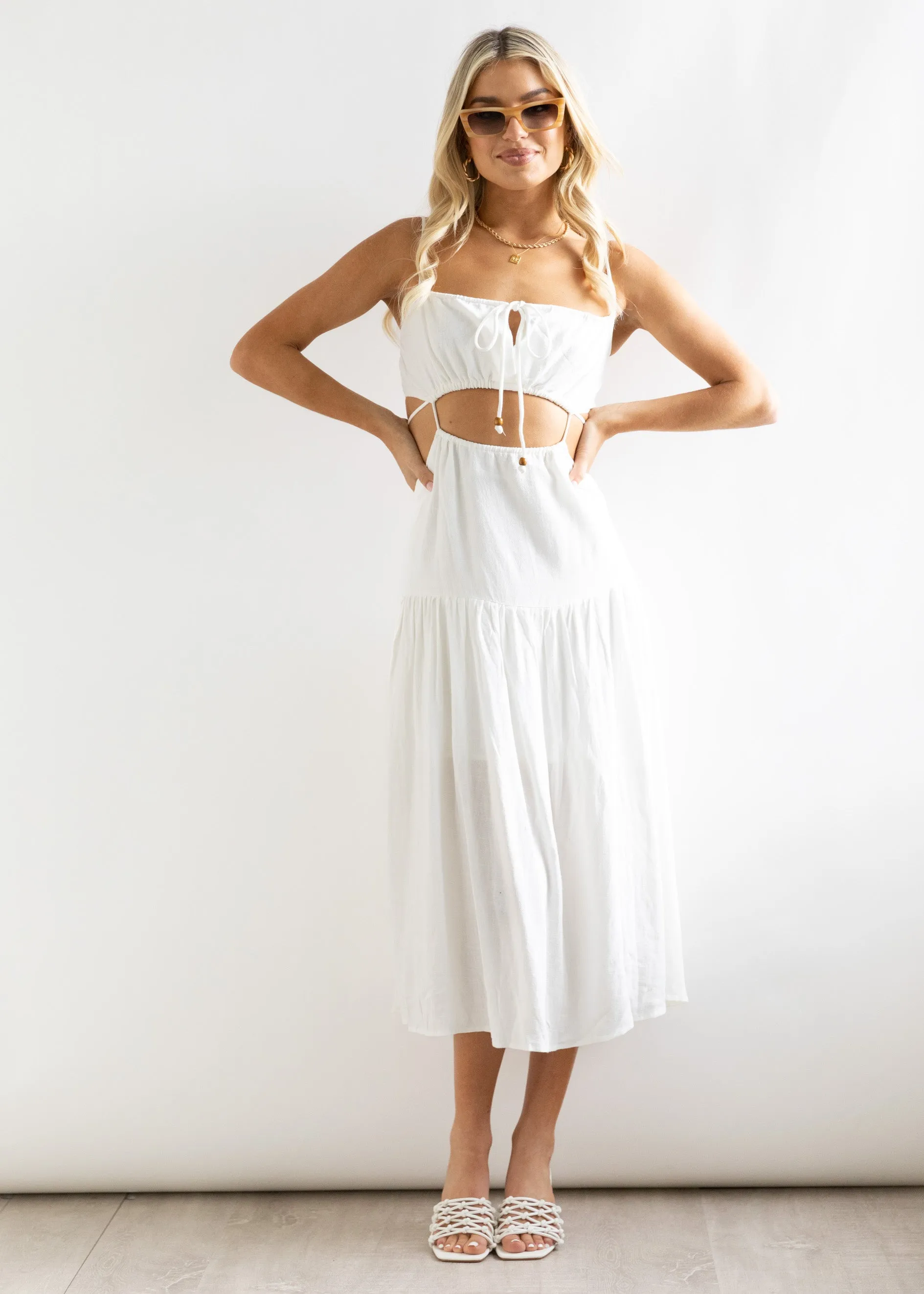 Nia Midi Dress - Off White