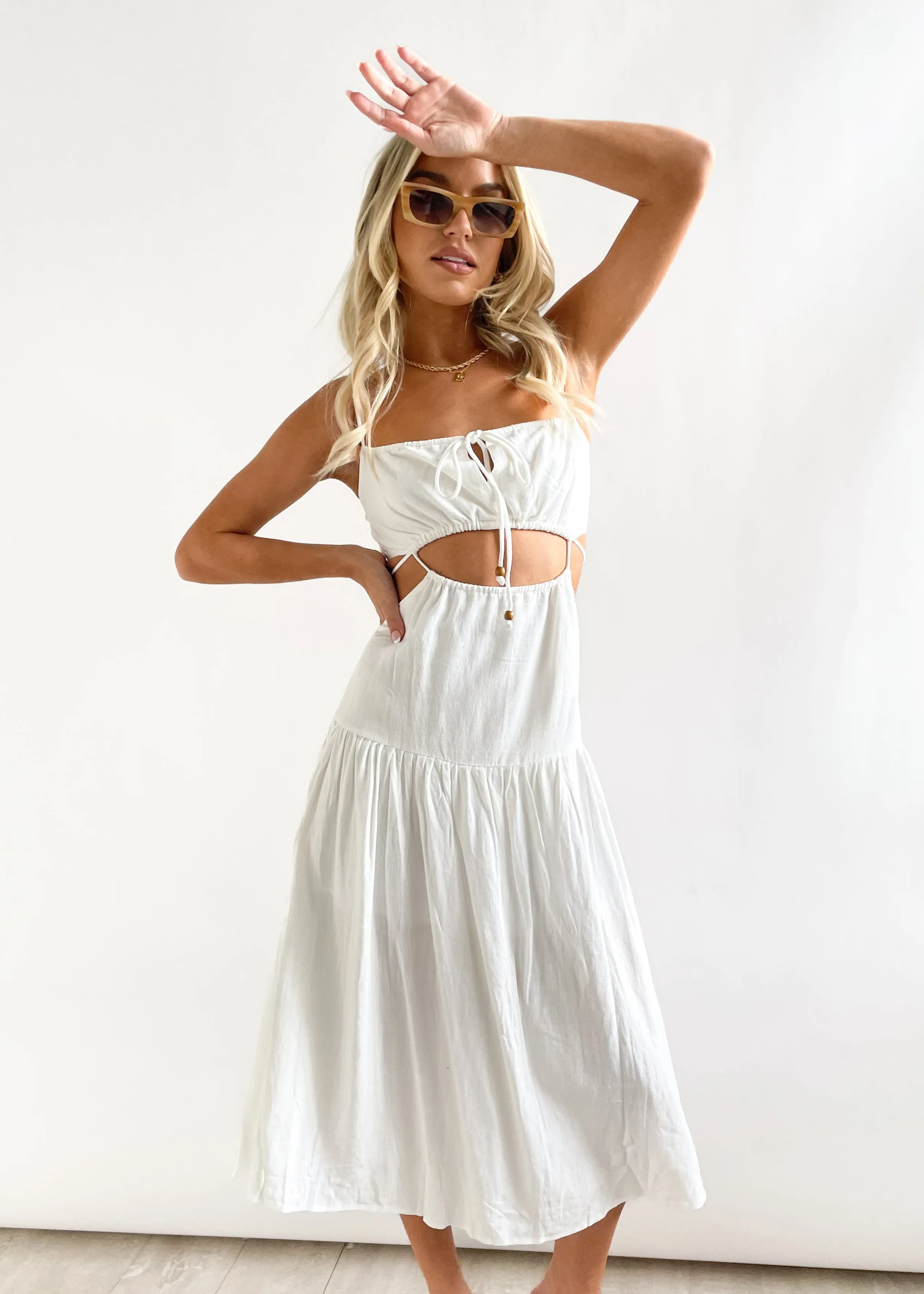 Nia Midi Dress - Off White