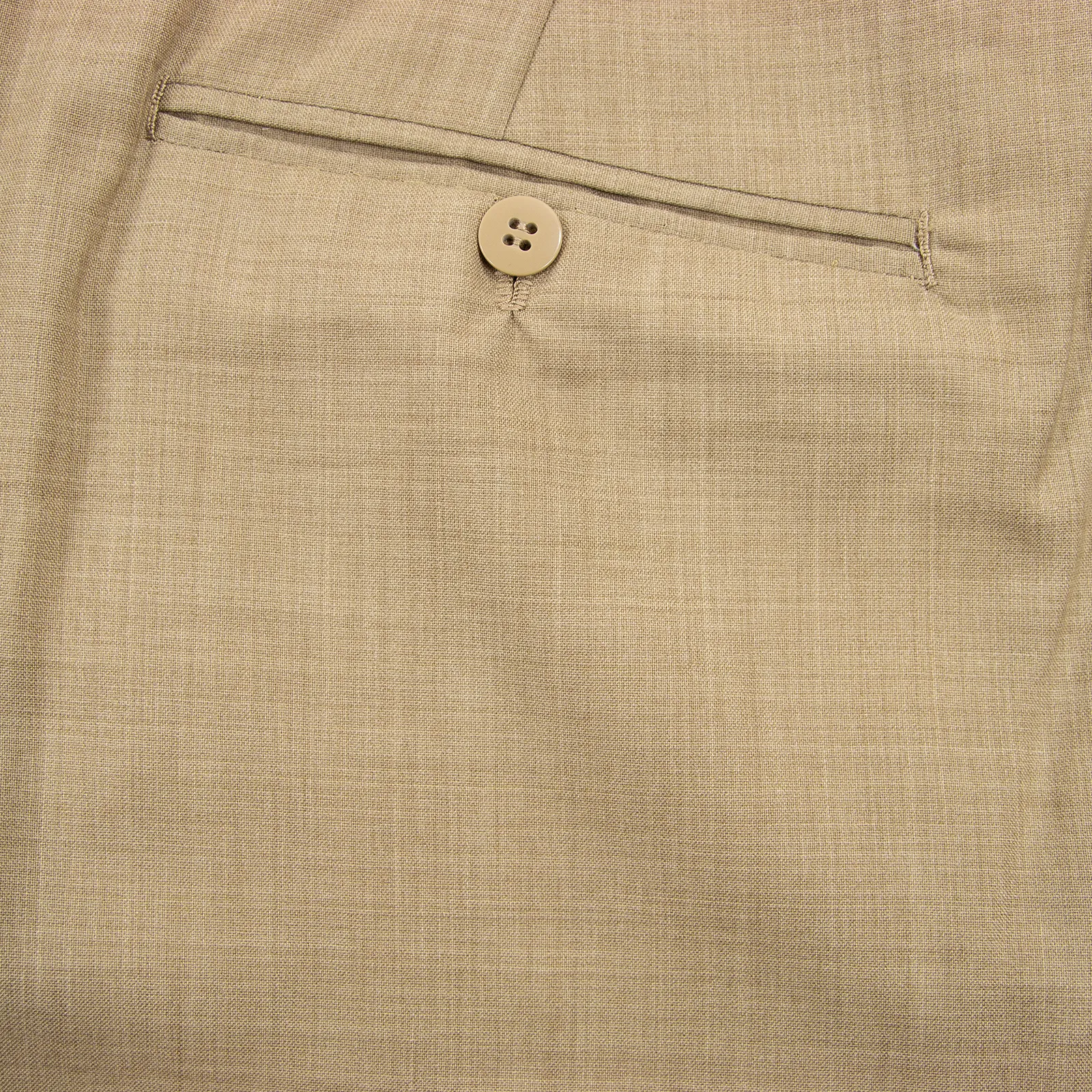 NWOT Ambrosi Tan Drapers Light Panama S120's Wool Flat Front Dress Pants 35W