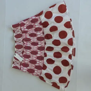 NWT Anthropologie Maeve Smocked Polka Dot Mini Skirt MEDIUM Cream Rust Pattern