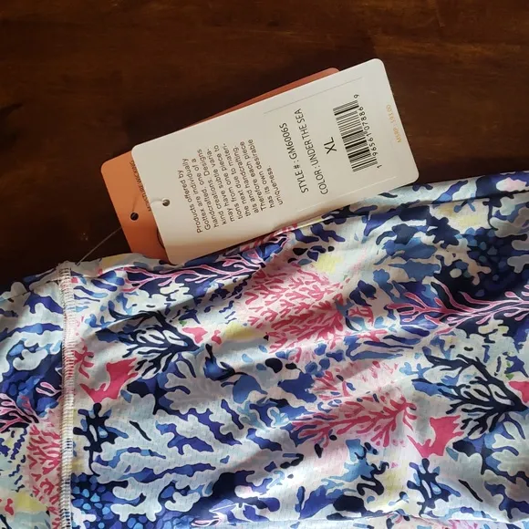 NWT Gottex Lifestyle Godet Skirt In Under The Sea Coral Skort XL