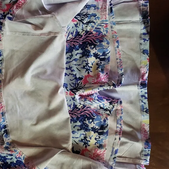 NWT Gottex Lifestyle Godet Skirt In Under The Sea Coral Skort XL